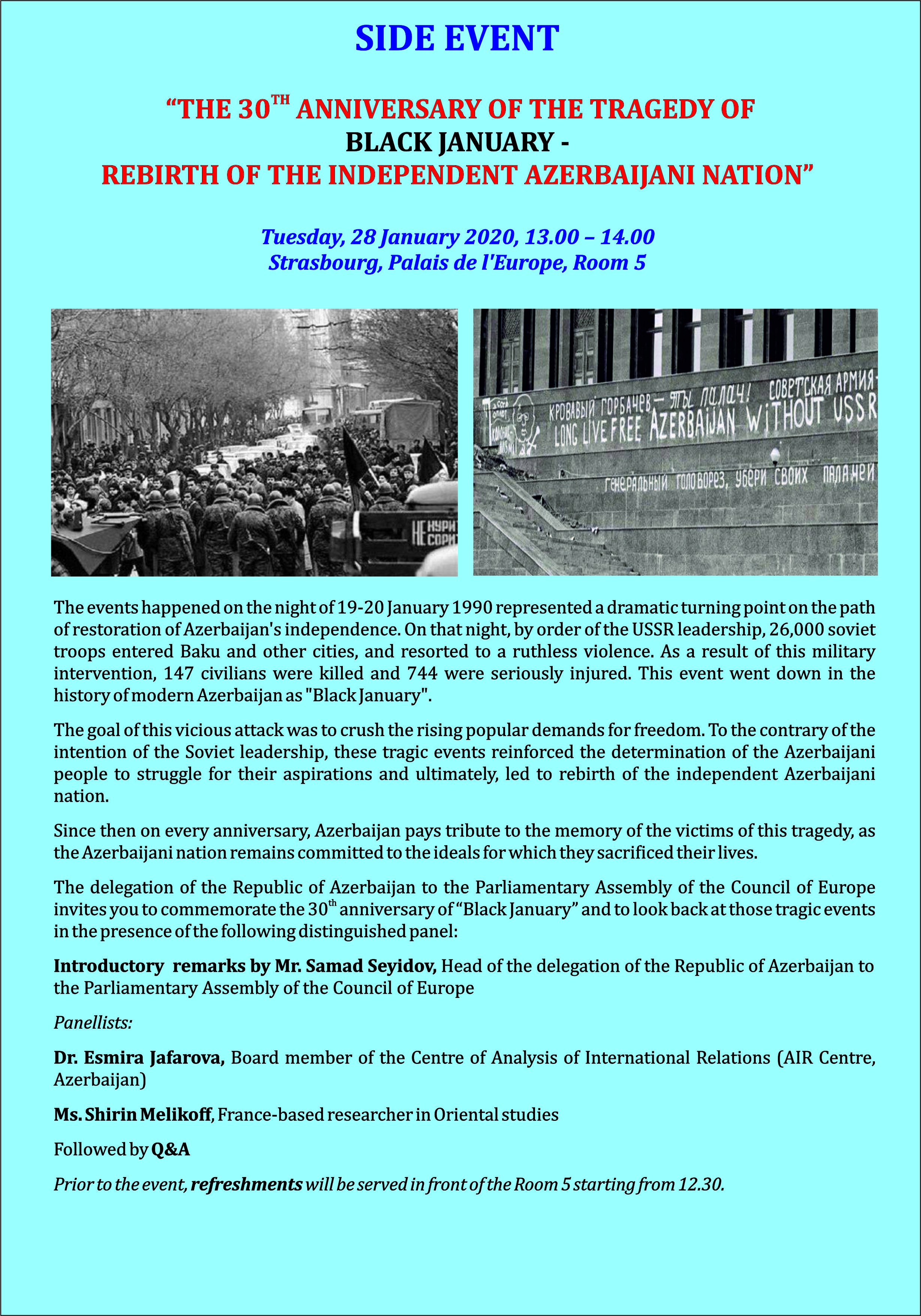 Invitation to the side event- the 30 anniversary of the tradegy of BLACK JANUARY for site_1